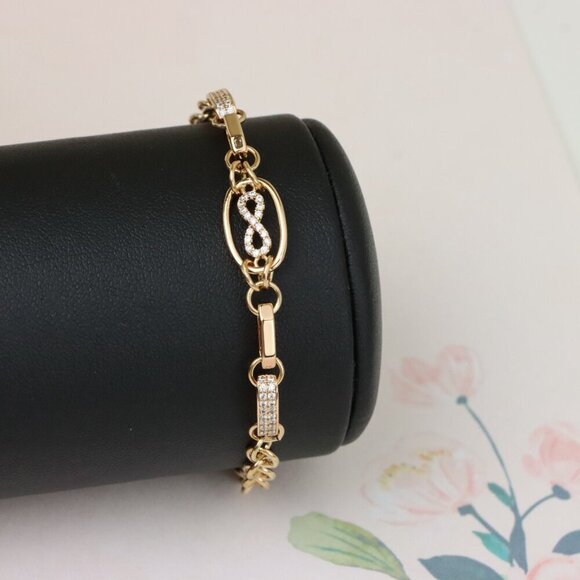 "Rose Gold Infinity Link Bracelet with Adjustable Chain, XPBL0930 - Picture 9 of 12